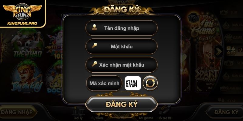 Điền thông tin đăng ký KINGFUN