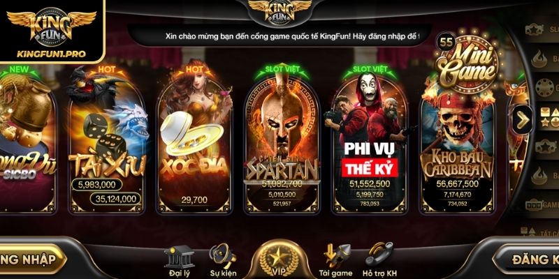 Giao diện của Kingfun được thiết kế tinh tế, dễ nhìn